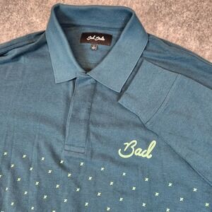 Bad Birdie Reflecting Pond Long Sleeve Polo‎ Shirt Large Green Golf Performance